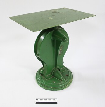 Back view of cast iron scales.