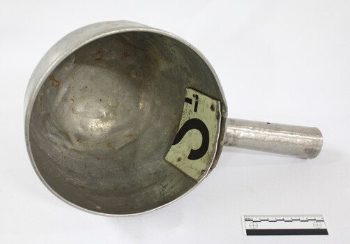 Interior of a large aluminium scoop.