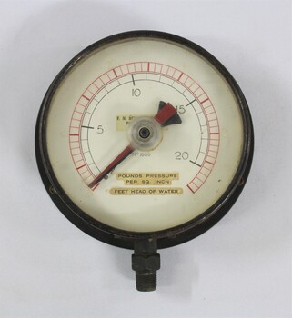 Gauge, inscribed POUNDS PRESSURE / PER SQ. INCH 
