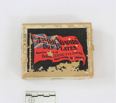 Kodak Australasia Pty Ltd, Austral Standard Photographic Dry Plates c.1920s with 5cm scale