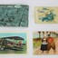 Three postcards and one greeting card. 
