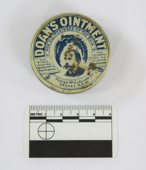 Haeusler Collection Doan's Ointment c. early 1900s with 5cm scale 