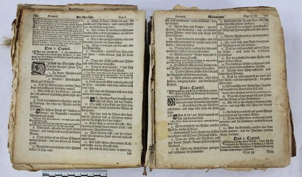 Haeusler Collection Family Bible c.18th century with a 10cm scale 