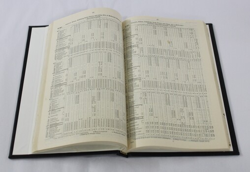 Inside view of Victoria Railways Timetable  