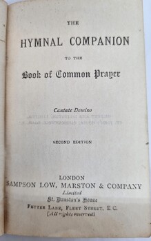Title page of Hymnal Companion owned by Eleonora (Nellie) Haeusler
