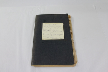 Front cover of a journal of newspaper clippings regarding Health issues in the Wodonga district 1957 to 1967