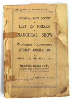 Wodonga Agricultural Show Booklet