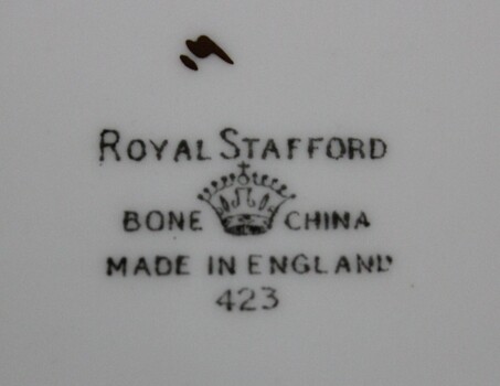 Royal Stafford Bone China maker's mark including crown and 483 production number
