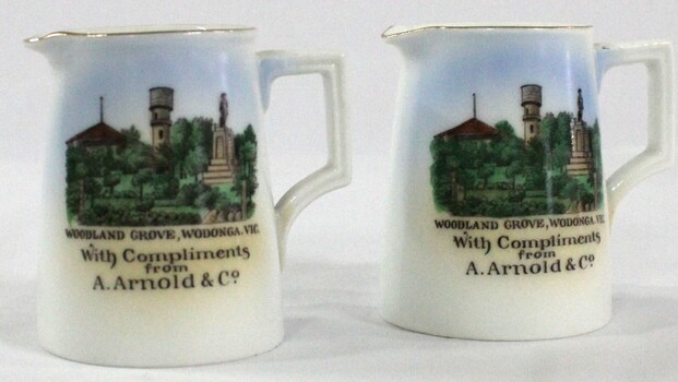 China souvenir jugs - Woodland Grove, Wodonga Arnolds