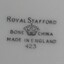 The maker's mark for Royal Stafford printed on the underside of the plate