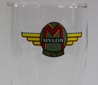 The logo used on all items produced to celebrate the centenary of Mylon in 1906. Company logo including 1906 and 100 years