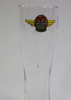  Schooner glass including the Mylon logo to celebrate 100 years of operation