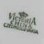 Victoria China Czechoslovakia Mark printed on underside of dish. Black text with a crown above it