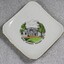 Small square plate with gold trim and central image of Wodonga Shire Chambers