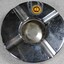 Circular metal ashtray including the Wodonga High School logo