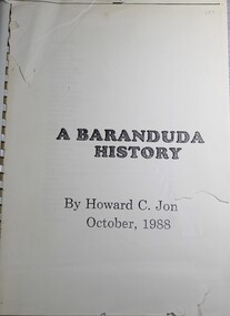 Book - A Baranduda History, Howard C Jones, 1988