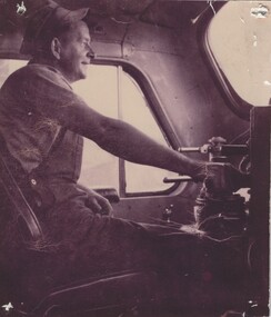 Len Gregson at the controls of the Flying Scotsman.