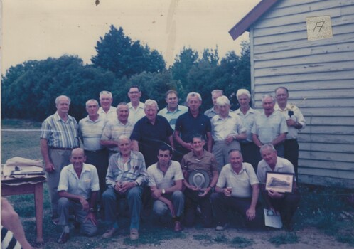 Group of railway men at retirement function in Wodonga