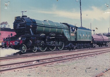 Locomotive with water gin behind at the Albury Station
