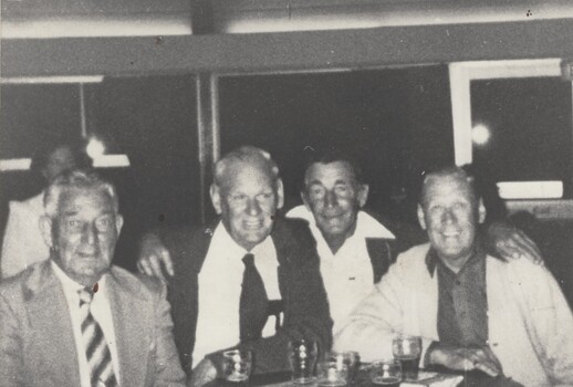 Four Railway men at socialising in Wodonga.