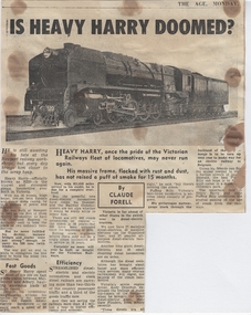 A newspaper article about "Heavy Harry" written by Claude Forell 