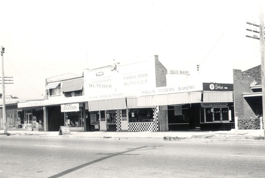 S.E.C.; Wodonga Sports Store, Wodonga Delicatessen, Marks Bros. Butcher; Halls Bakery