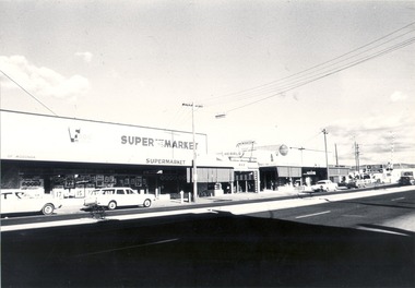 From right to left - Checkers Wine & Spirit Store; Newsagent; Mann’s Supermarket