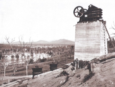 On the right of the image, quarry plant being erected September 1921
