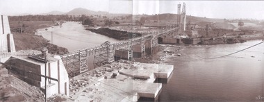  General View of Works from New South Wales end, Looking Upstream. Highest part of the wall on the left.