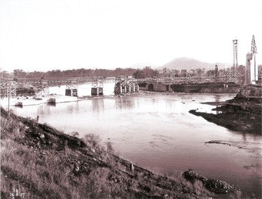  A view looking upstream from the construction site.