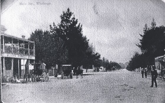 Main Street, Wodonga C. 1906. Allens Terminus Hotel on the left.