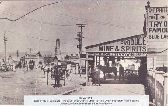 R.C. Phillips General Merchants Store located in Sydney Road, Wodonga C1912