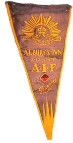 Souvenir Banner 2/23rd Battallion - Albury's Own