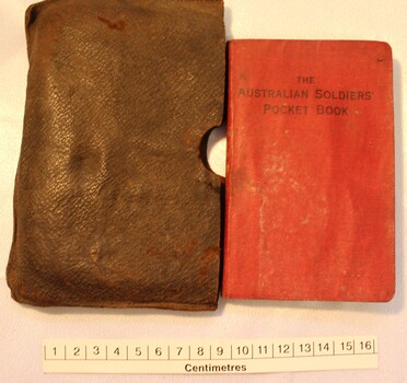 Australian Soldiers' Pocket Book and Leather wallet with scale