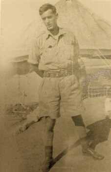  Private Arthur Lock in Middle East with pyramid in background