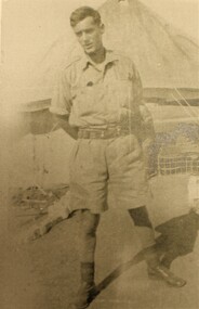  Private Arthur Lock in Middle East with pyramid in background
