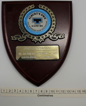 Albury's Own 2/23rd Batallion 9th Division Plaque with scale