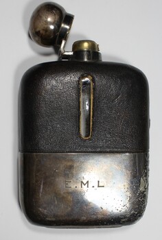  Hip flask owned by Rat of Tobruk Arthur Lock - lid open