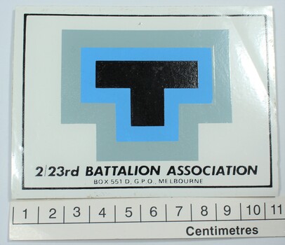 2/23rd Battalion logo transfer with scale