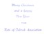 Christmas Card Message printed in blue ink inside the card.