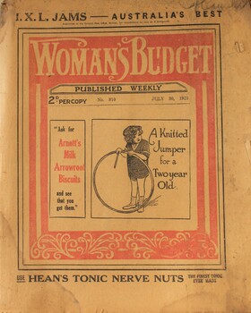 Woman's Budget Weekly - Front Cover printed in black, red and white
