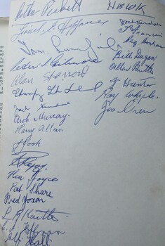 Signatures of some members of the 2/23rd Batallion inside book