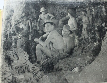 Diggers in a cave at Tobruk during the seige