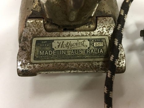 Hotpoint Manufacturer's Label shoeing place of manufature and catologue number