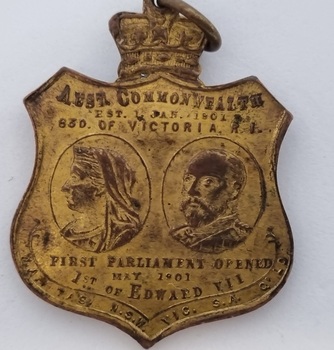 Medal Opening of the First Australian Parliament - Obverse side showing Queen Victoria and Edward VII