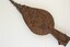 Hand carved wooden bellows with leaf design,
