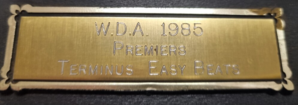 Engraved Plaque on base of Trophy
