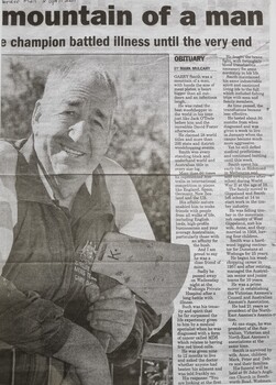 Obituary and photograph of Garry Smith 2011