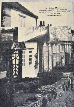 A photo of Whenby and a dedication in the top right hand corner,