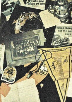 Cover showing images of memorabilia and the tiger emblem.